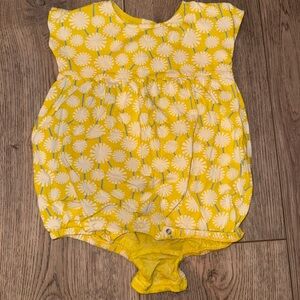 Primary Yellow and White Floral romper